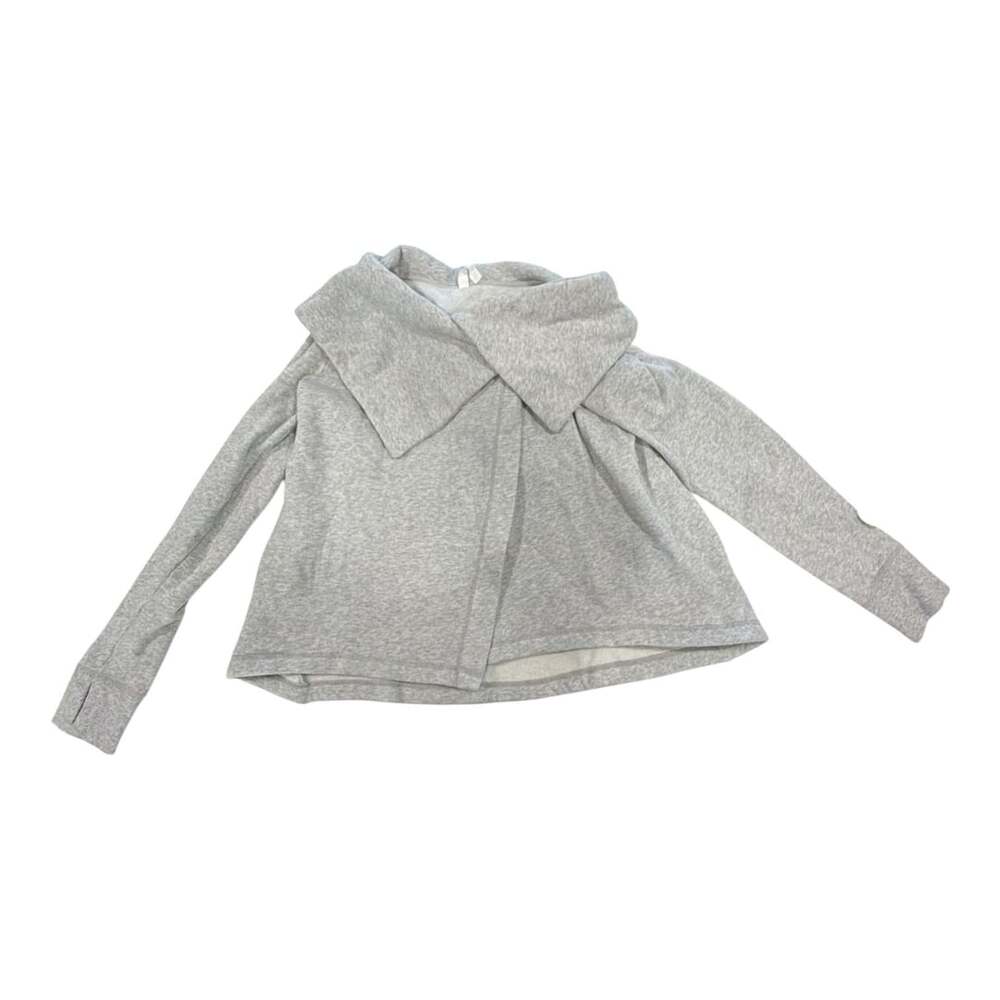 Z by Zella Gray Oversized Cowl Neck Fleece Sweatshirt Jacket Size M